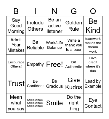 Share the Respect v5 Bingo Card