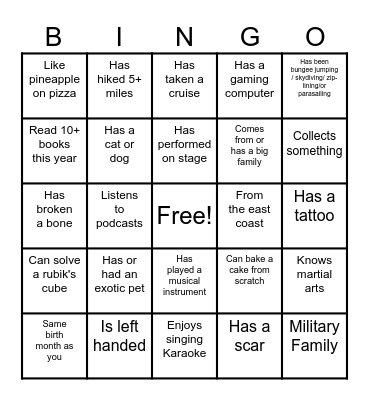 Customer Service Appreciation Bingo Card