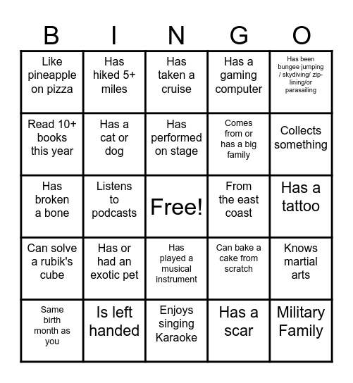 Customer Service Appreciation Bingo Card