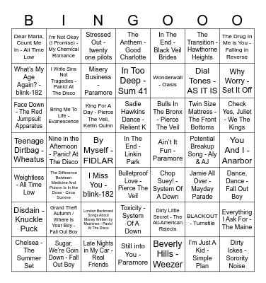 Emo Bingo 2000 - 2015 Bingo Card