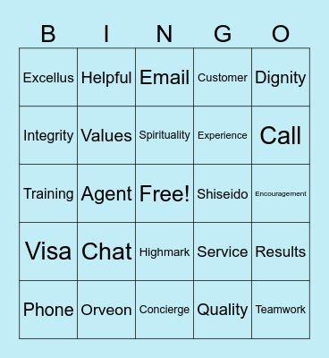 Qualfon Bingo Card