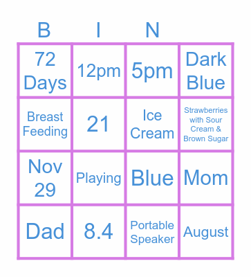 A Little Wild One Baby Shower Bingo Card