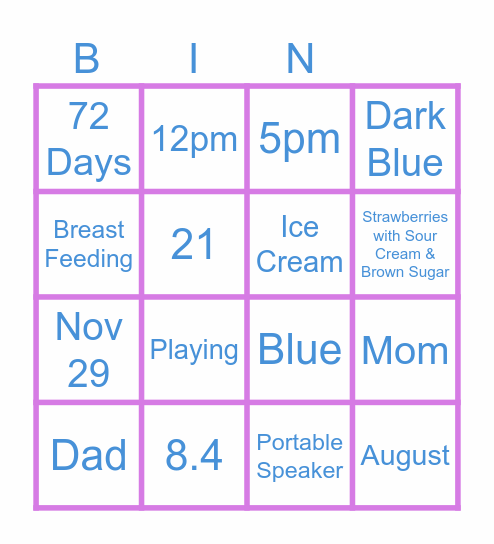 A Little Wild One Baby Shower Bingo Card