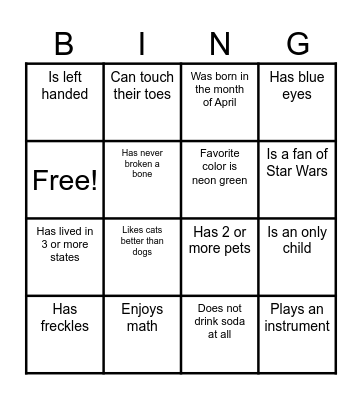 Fine Someone Who... Bingo Card