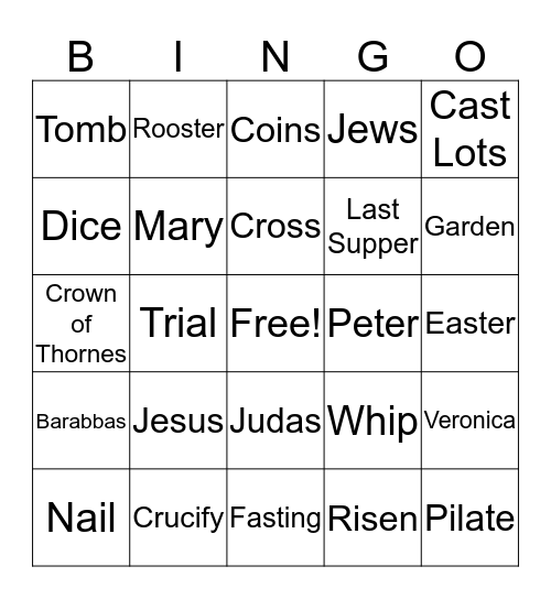 Lent Bingo Card