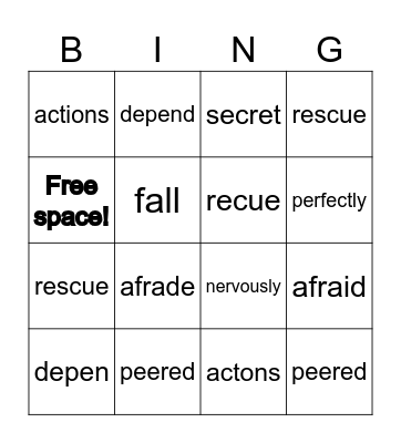 Vocab Bingo Card
