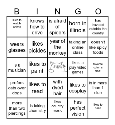 FIND SOMEONE WHO... Bingo Card