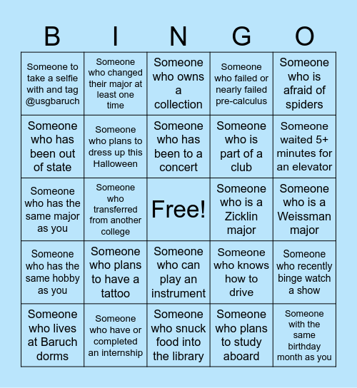 HUMAN BINGO Card