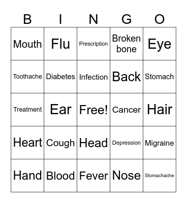 Health Bingo Card