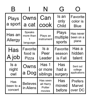 Breaker Bingo Card