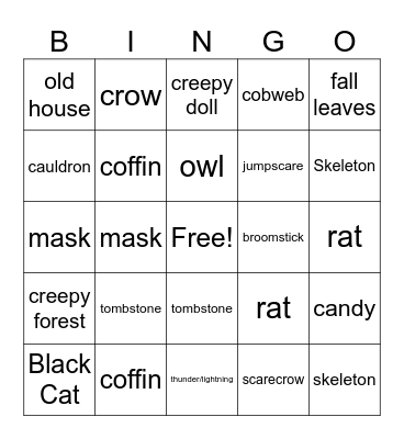 Halloween Bingo Card