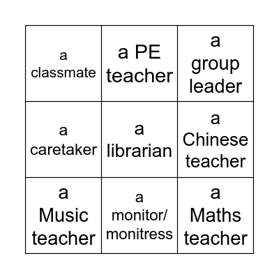 People at work Bingo Card