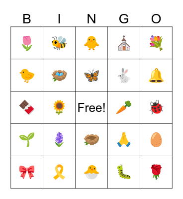 Easter Bingo Card