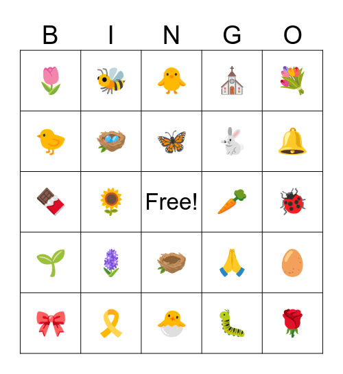 Easter Bingo Card