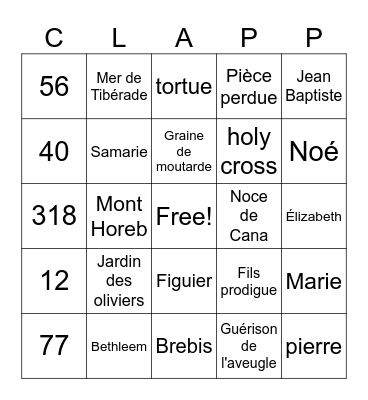Bible Quiz Bingo Card