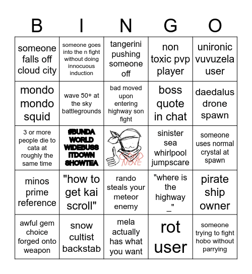 pilgrammed bingo Card