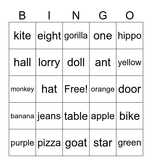 Alphabet Bingo Card
