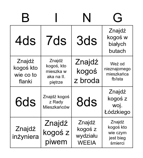 Bingo - Wielka Integracja Osiedla Bingo Card