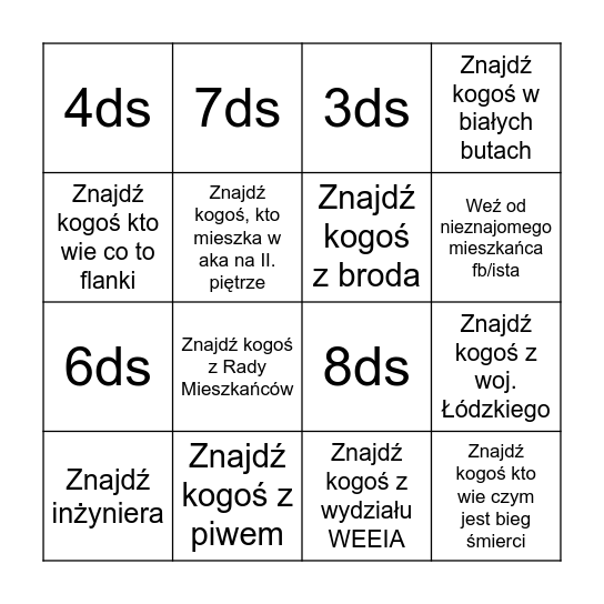 Bingo - Wielka Integracja Osiedla Bingo Card