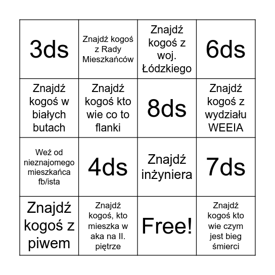 Bingo - Wielka Integracja Osiedla Bingo Card