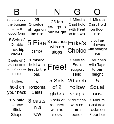 Gold Bar Bingo Card