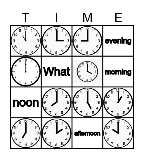 TIME BINGO Card