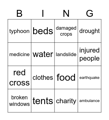 ND/Aid Bingo Card