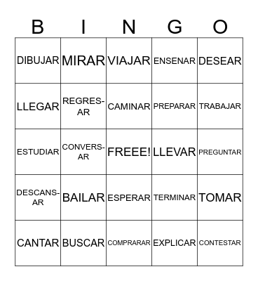 Spanish Bingo  Bingo Card