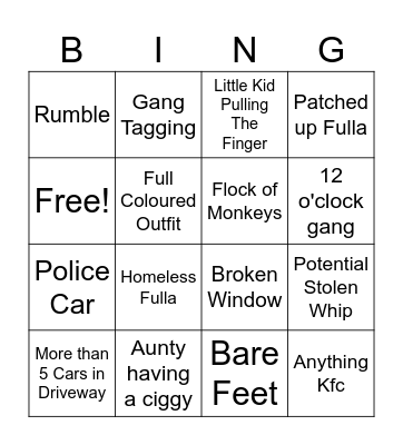 Hori Bingo Card