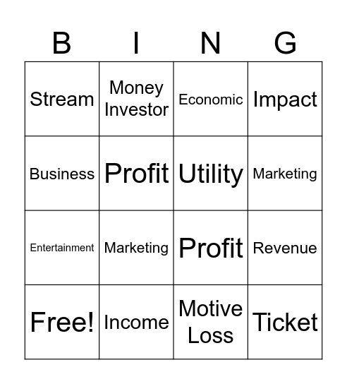 Vocab Bingo Card