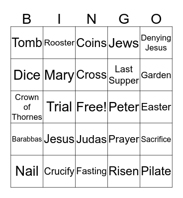 Lent Bingo Card