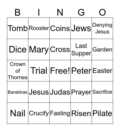 Lent Bingo Card