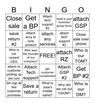 Best Buy Bingo (Geek/MCSA) Bingo Card