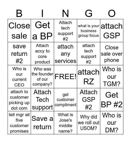 Best Buy Bingo (Geek/MCSA) Bingo Card