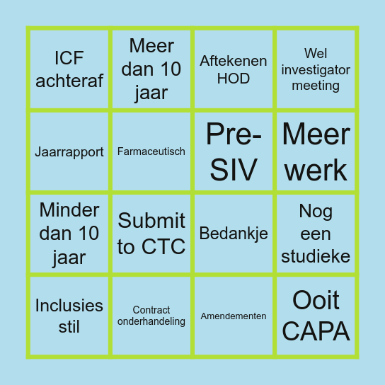 CTC Bingo Card