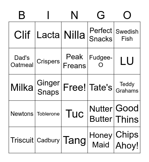 Mondelez Bingo Card