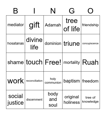 Notes Review Bingo Card