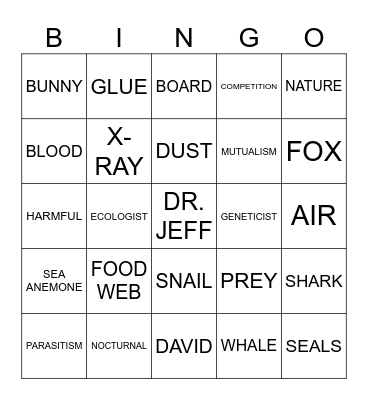 SY24 Symbiosis Bingo Card