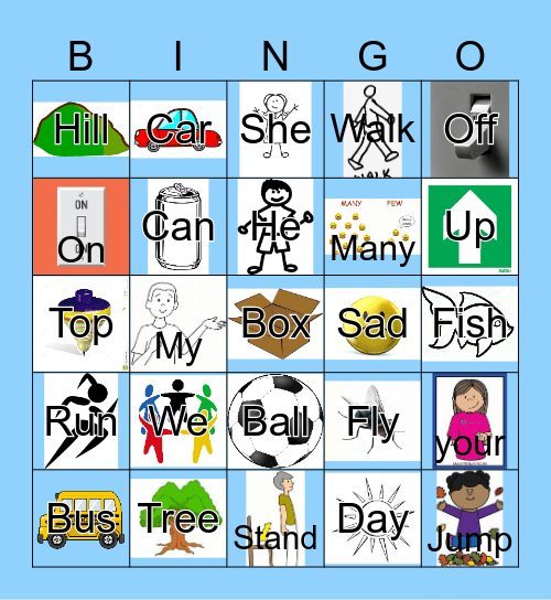 Sight Word Bingo Card