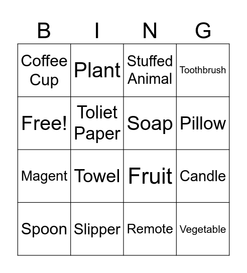 CSW Scavenger Bingo Card