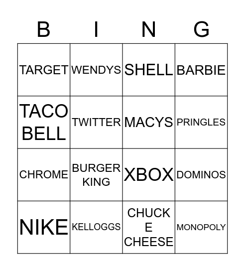 L O G O S Bingo Card