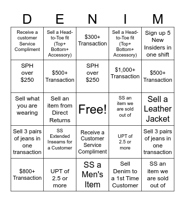 Madewell Holiday BINGO Card