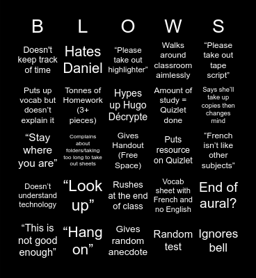 Coburn Bingoo Bingo Card