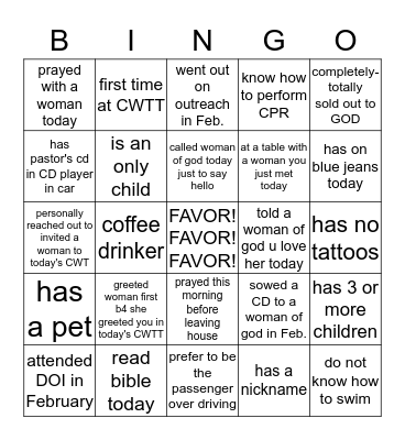 WOMEN STAYING CONNECTED Bingo Card