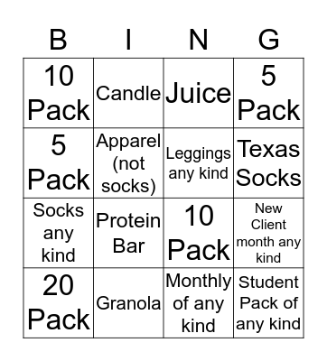 EE Bingo Card