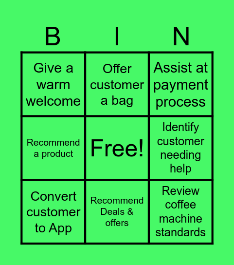 CUSTOMER SERVICE BINGO Card