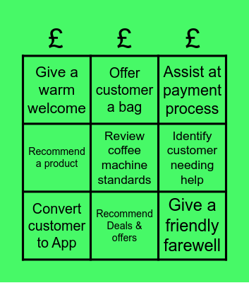 CUSTOMER SERVICE BINGO Card