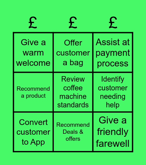 CUSTOMER SERVICE BINGO Card