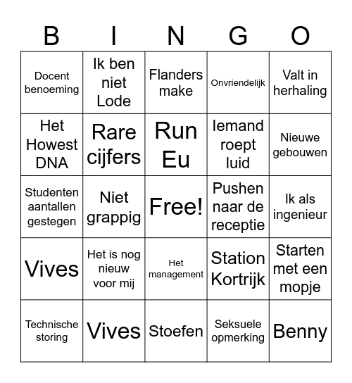 Grote Frederik Show - Bingo Card