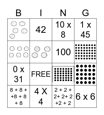 Multiplication Bingo Card